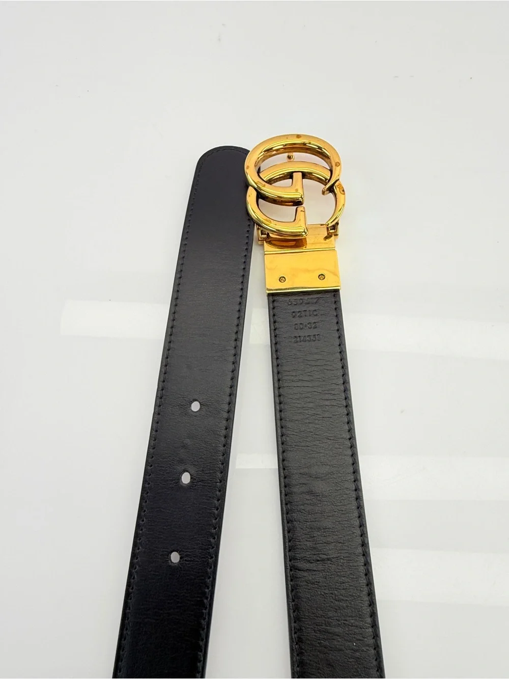 Gucci Gg Supreme Marmont Reversible Belt Monogram Black 80/32